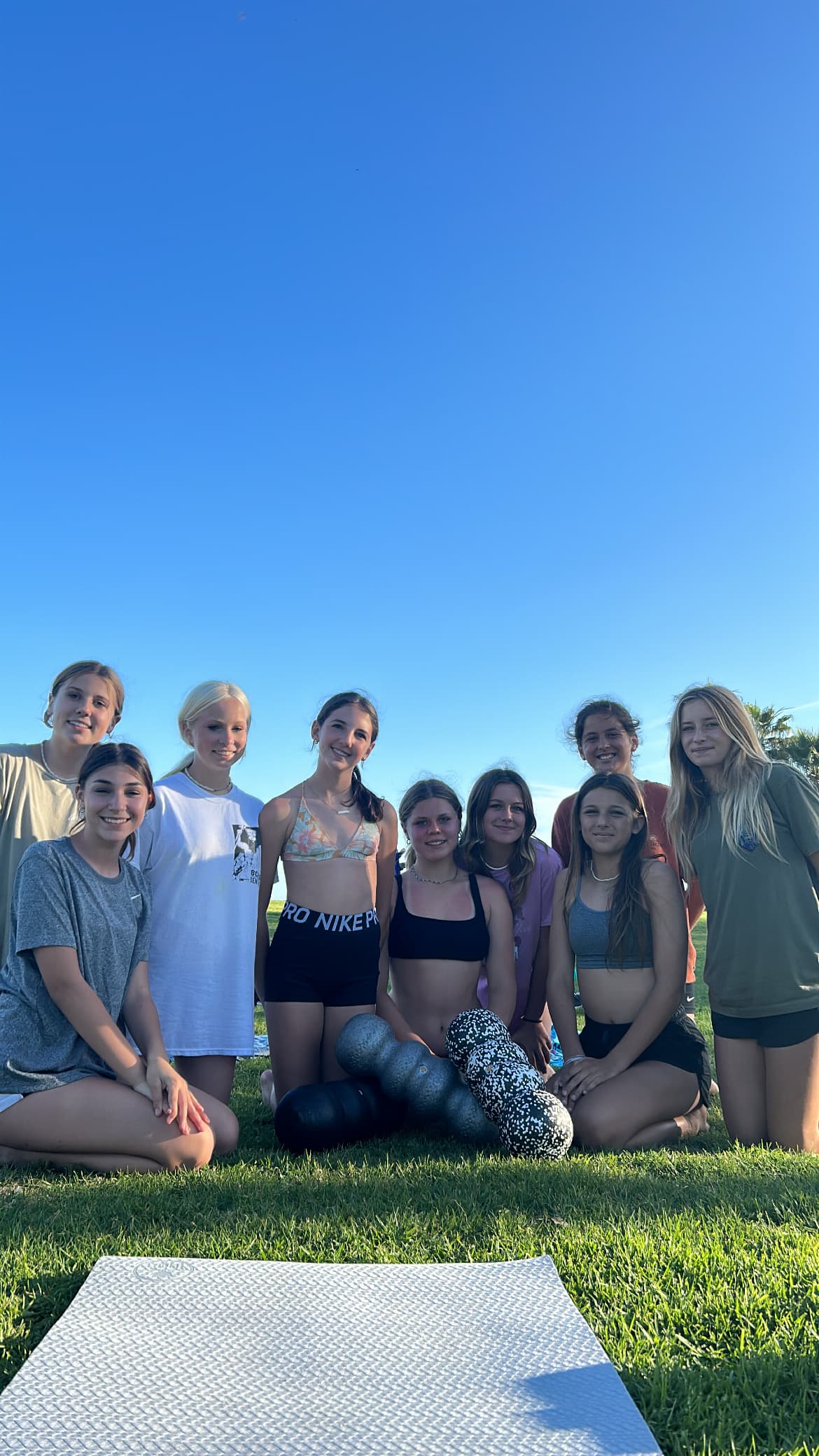 Girl athletes together after a recovery and mobility session