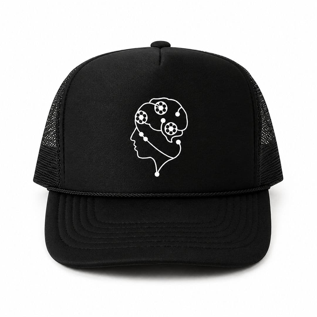 Mindful Mind Trucker Hat, Black